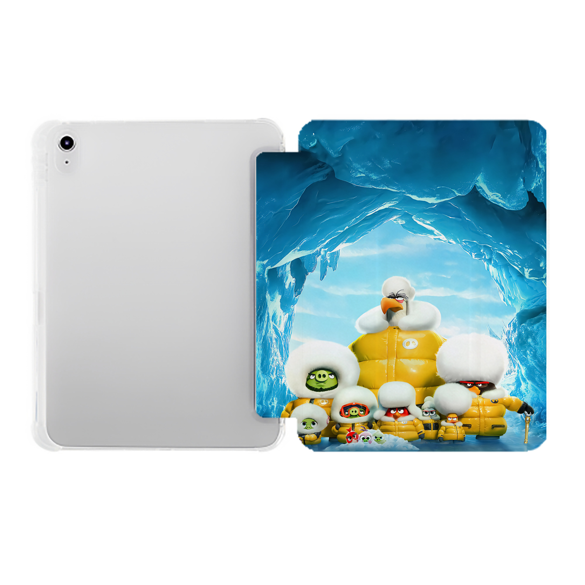 （画像用） Angry Birds アングリーバード IPad ケース ペン収納付き 三つ折りスタンド PUレザー×シリコン 対応機種9.5/10.5/10.9インチ